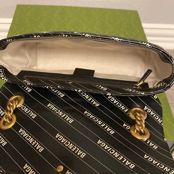 Gucci Hacker Project Limited Edition Balenciaga Print Leather Marmont GG Bag - Picture 6 of 15